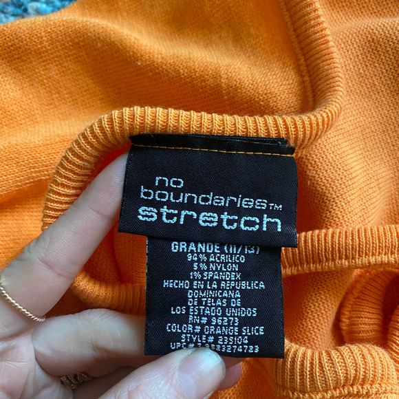Vintage 90s/Y2K No Boundaries Orange Knit Halter Tank Top - Picture 6 of 6